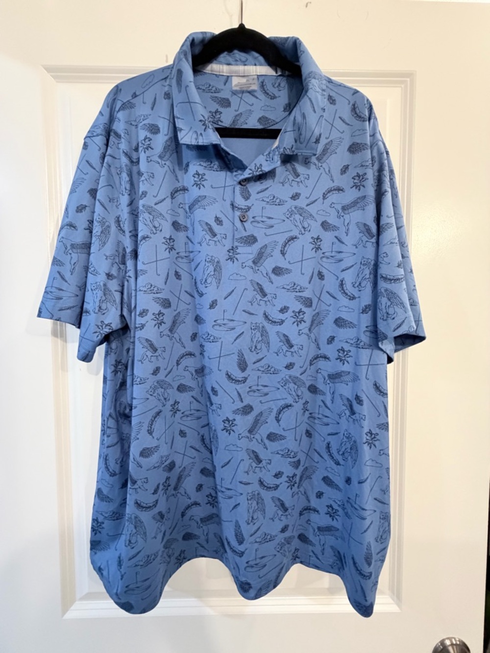 Puma Light Blue Polo with Navy Motif